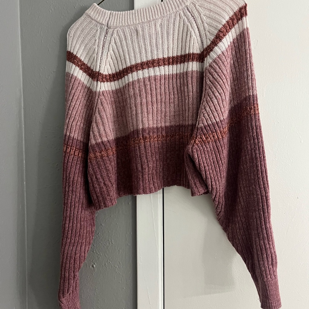 Striped Pink and Cream Women's Sweater